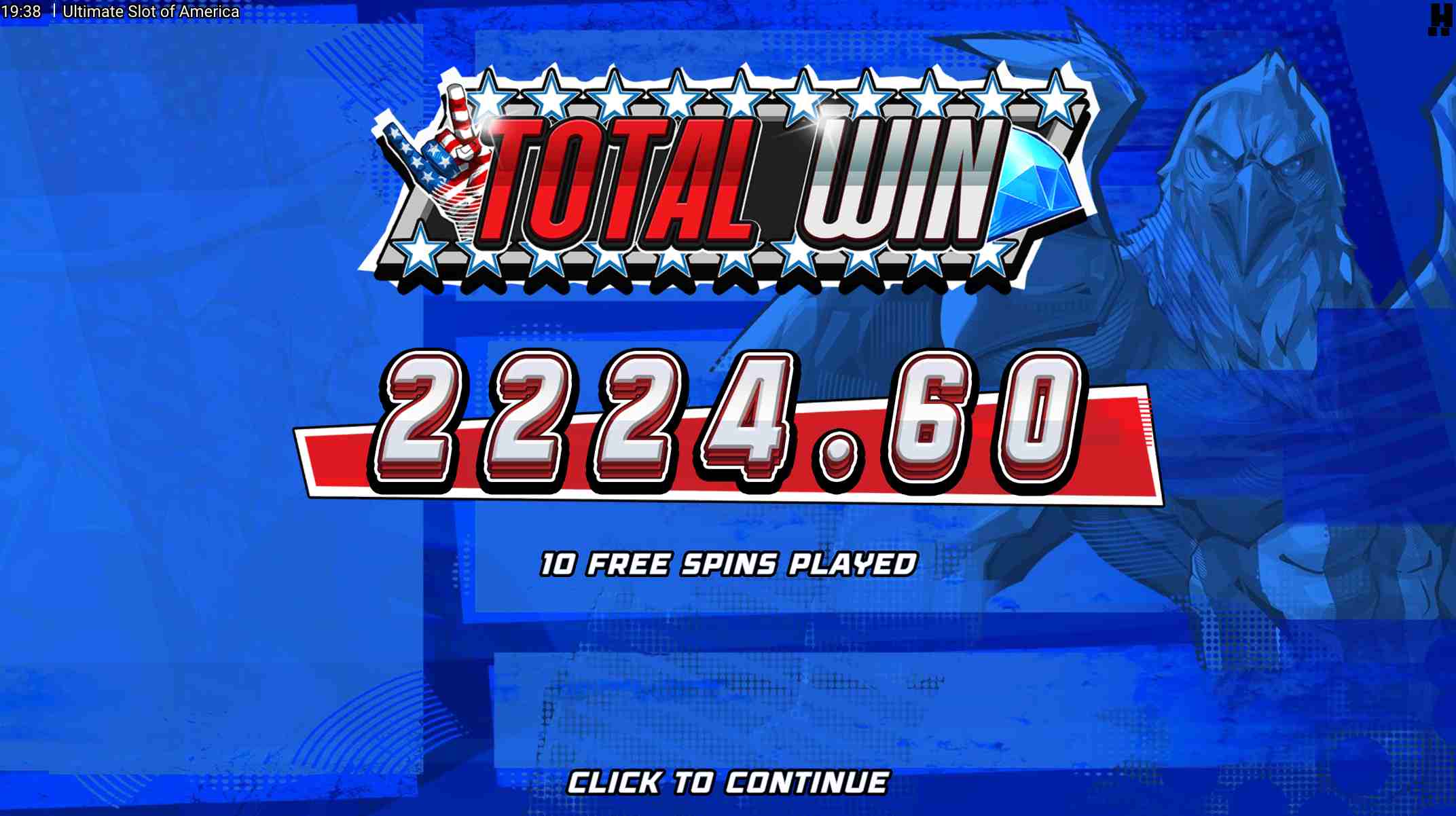 Ultimate Slot of America Gameplay - Big Win (Online Slot) - Screenshot