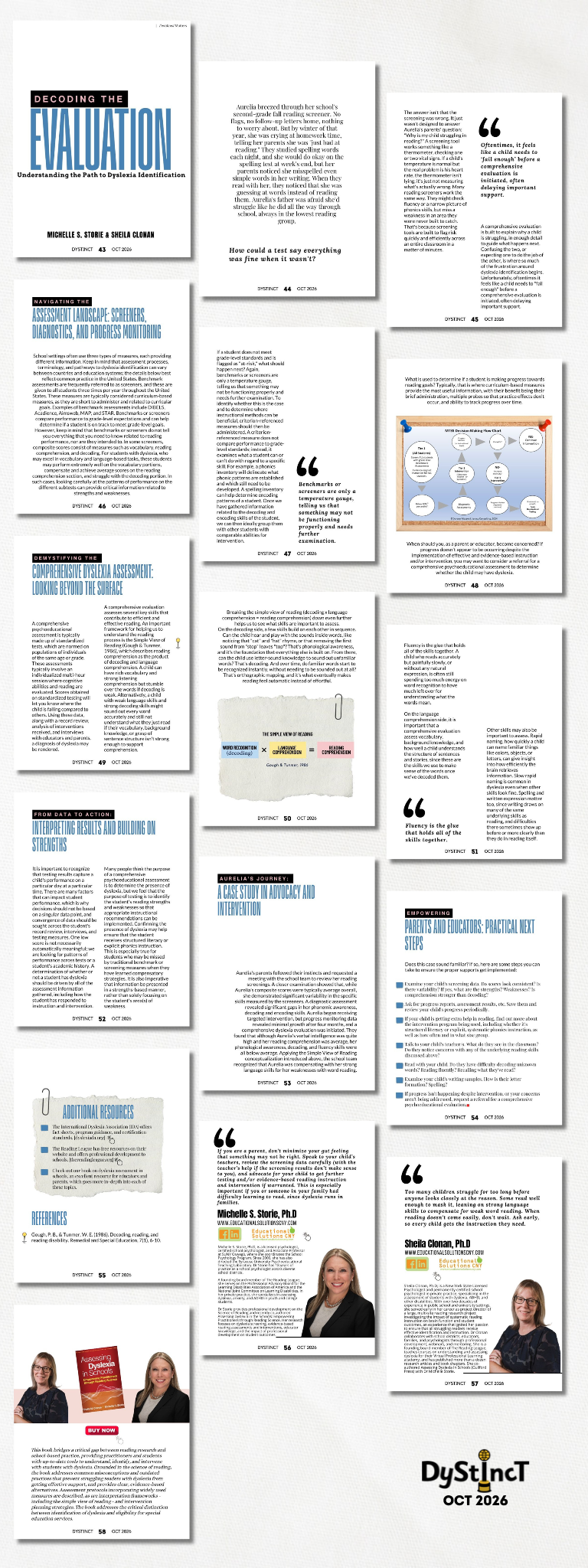 Decoding the Evaluation: Understanding the Path to Dyslexia Identification - By Dr Michelle S. Storie and Dr Sheila Clonan from Educational Solutions CNY for Dystinct Magazine