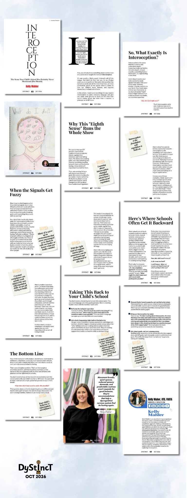 Kelly Mahler (Occupational Therapist, Interoception Specialist, Researcher, Author & International Speaker) for Dystinct Magazine