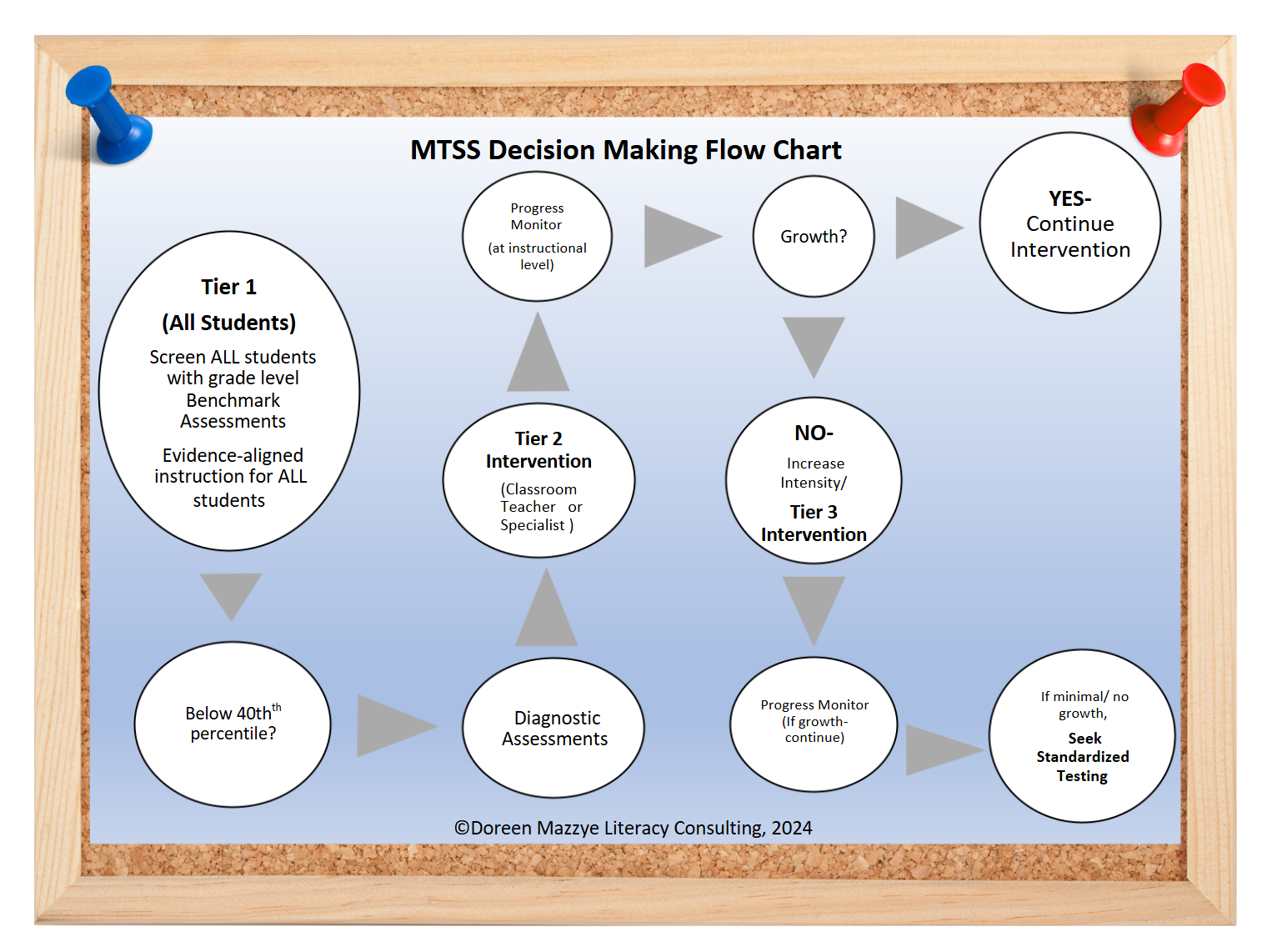 MTTS Decision Making Flow Chart [Doreen Mazzye Literacy Consulting, 2024]