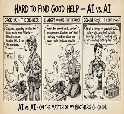 Four Machines, One Sad Hen