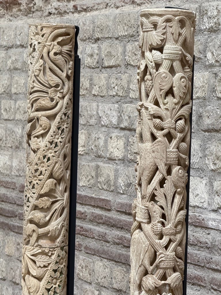 Carved Romanesque jamb-shafts at the Musée de Cluny in Paris