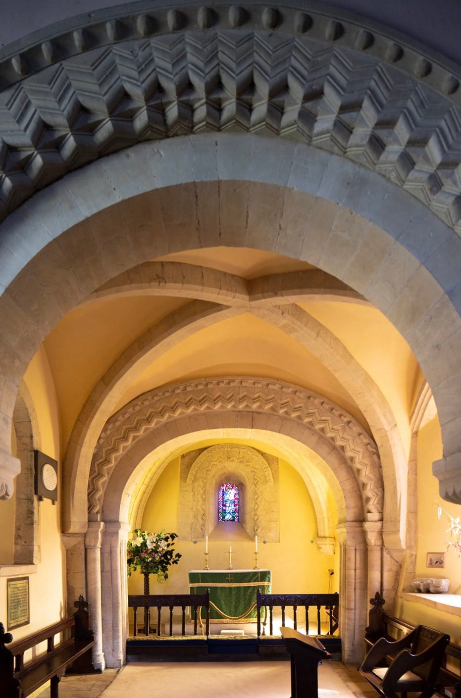 Romanesque doorway at St John the Evangelist, Elkstone