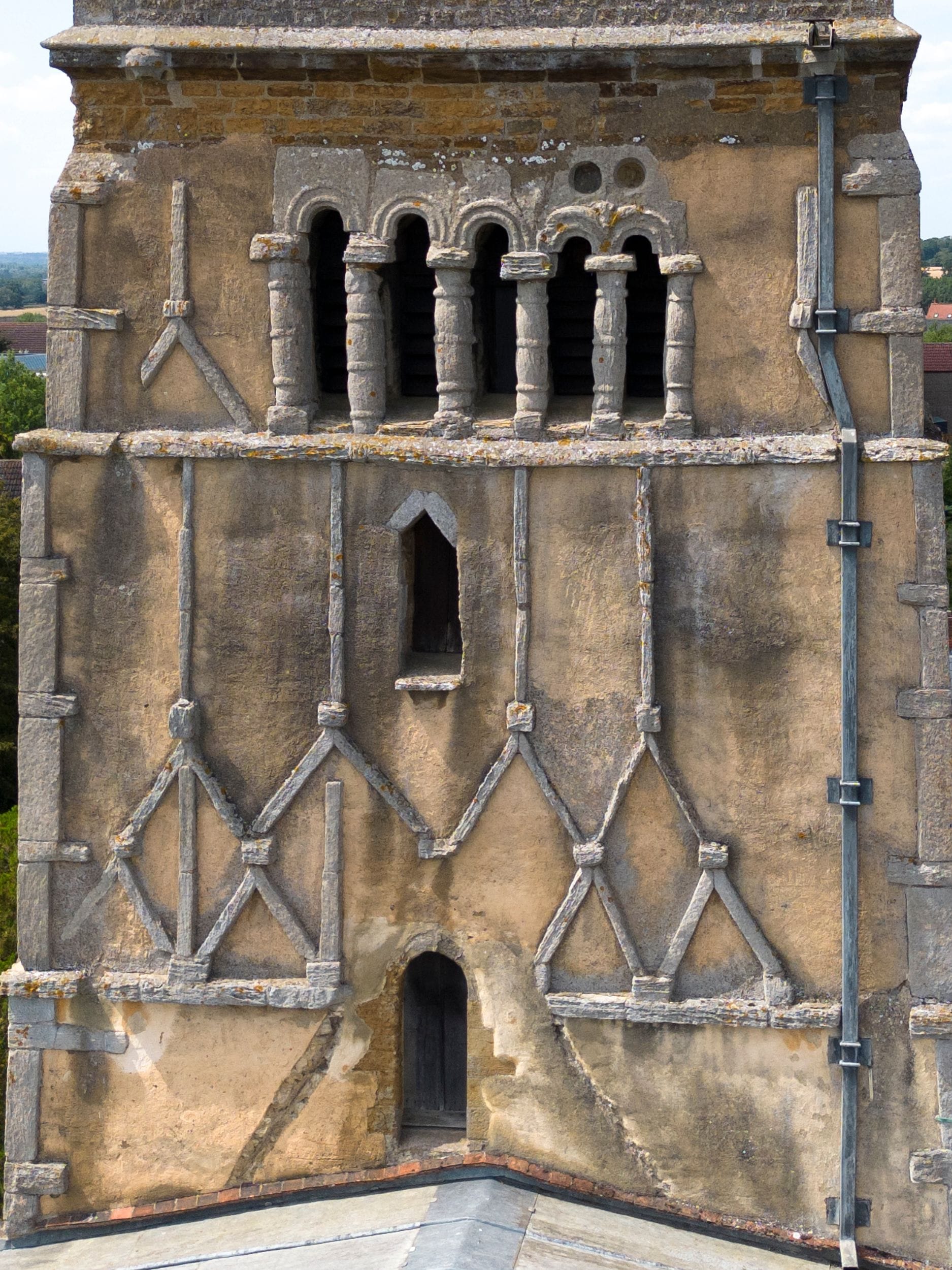 Arcaded window on the Anglo-Saxon tower at Earls Barton