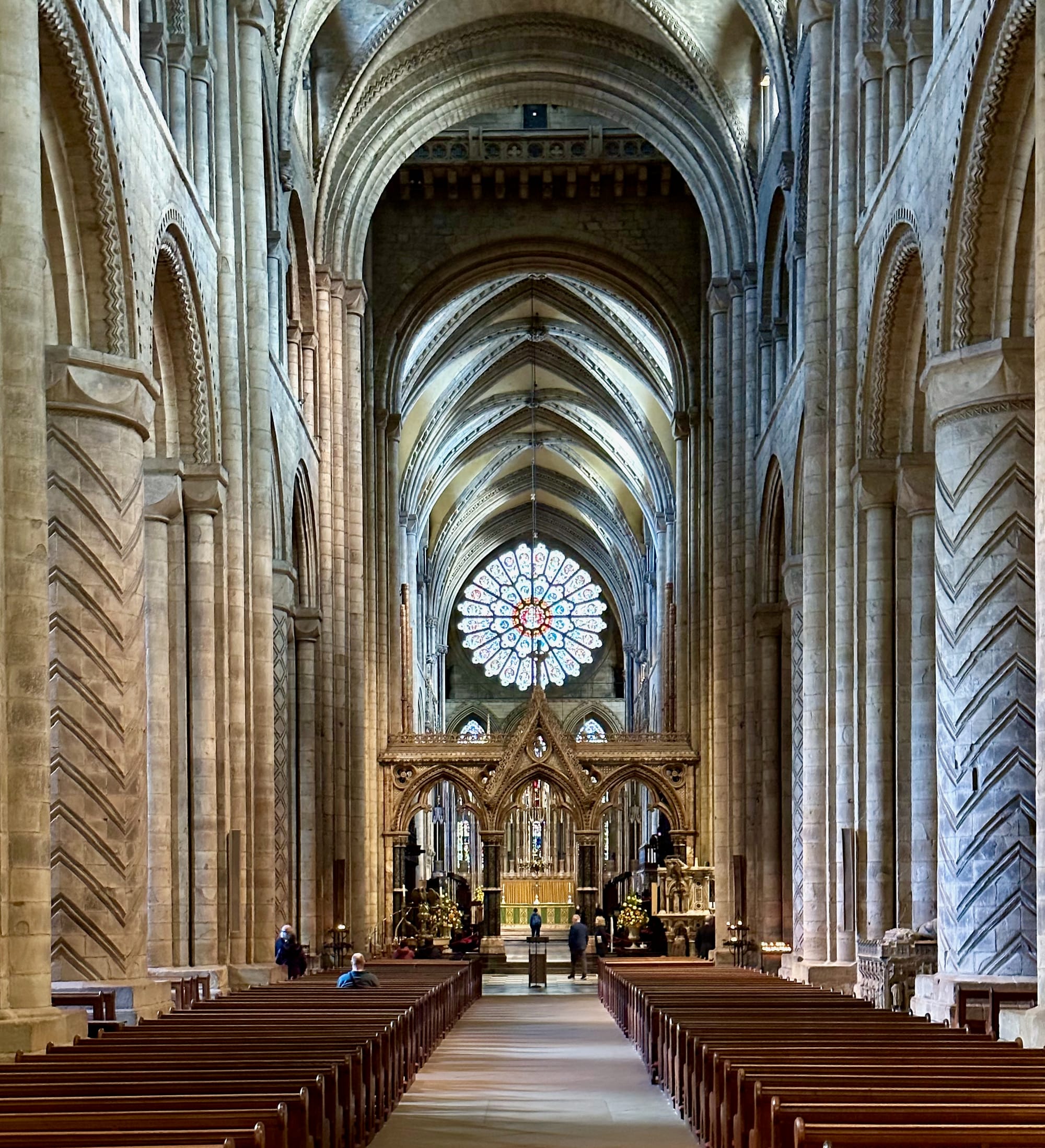 Durham Cathedral, a Romanesque architectural landmark
