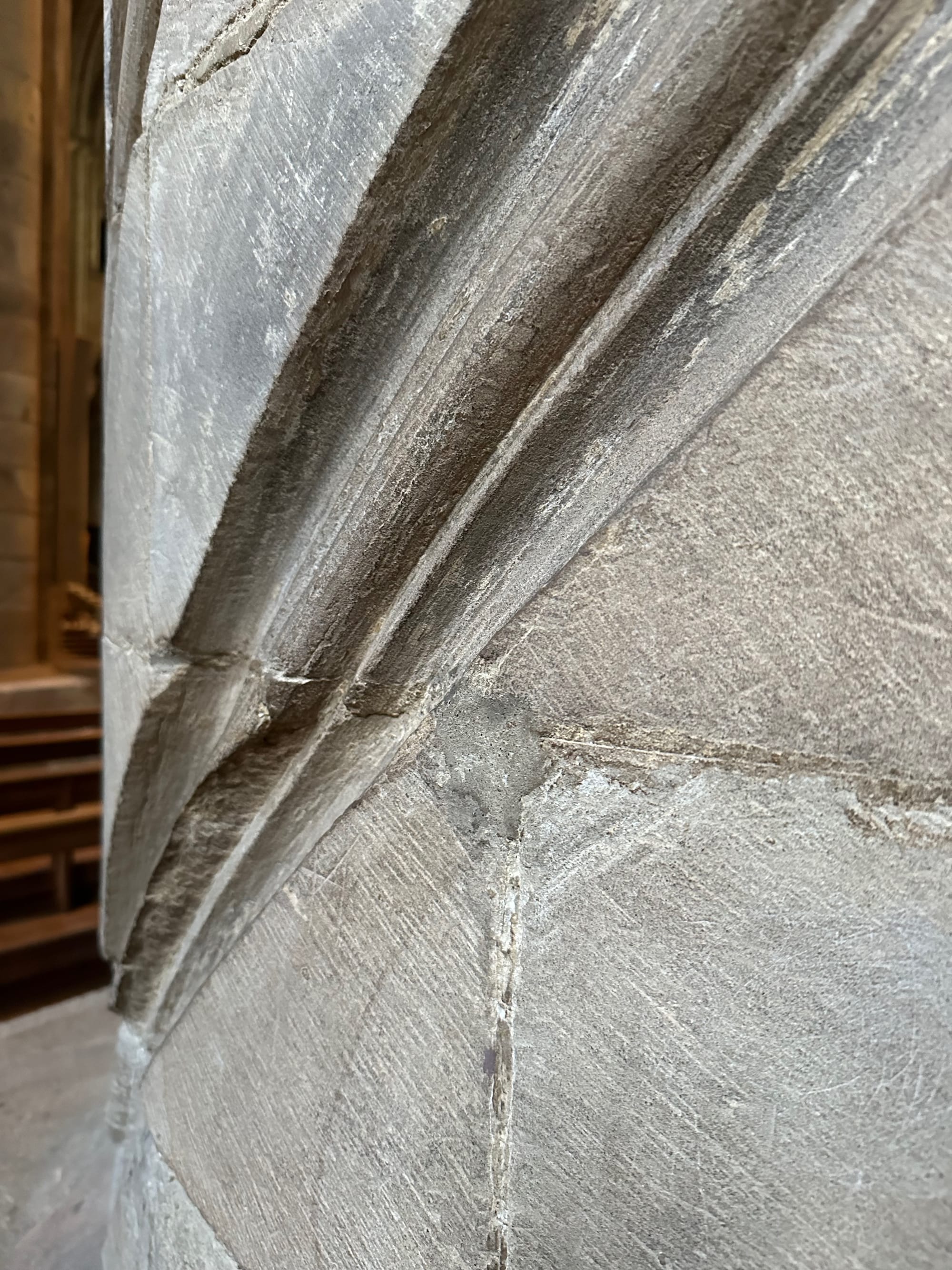 Romanesque stonework inside Durham Cathedral