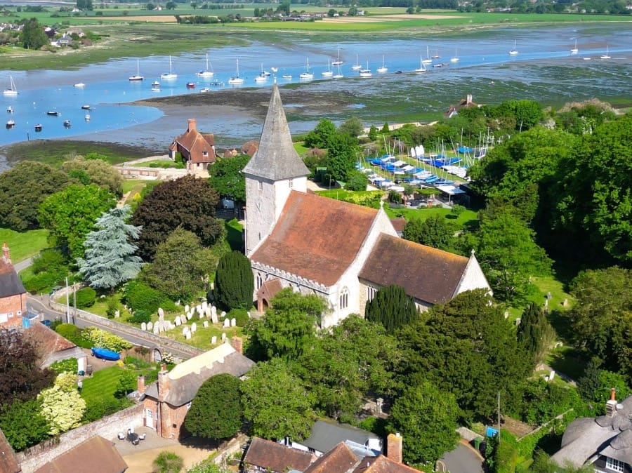 Bosham and its harbour seen from above