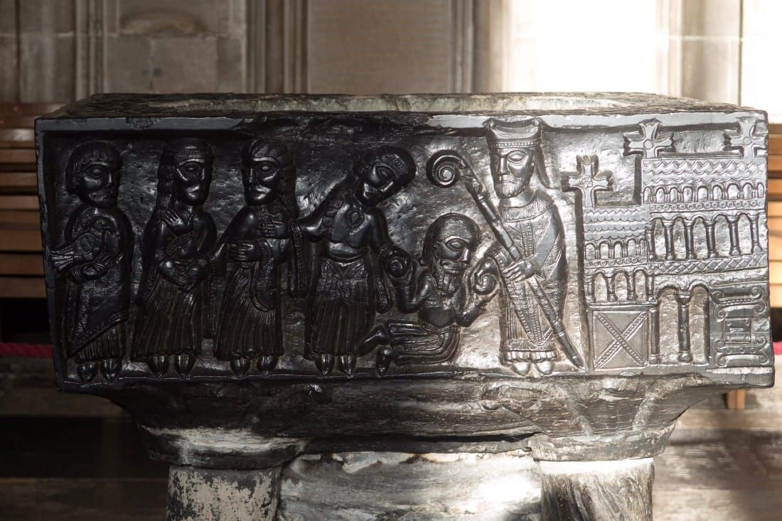 ✨ Treasure Hoard: The Tournai marble font at Winchester Cathedral