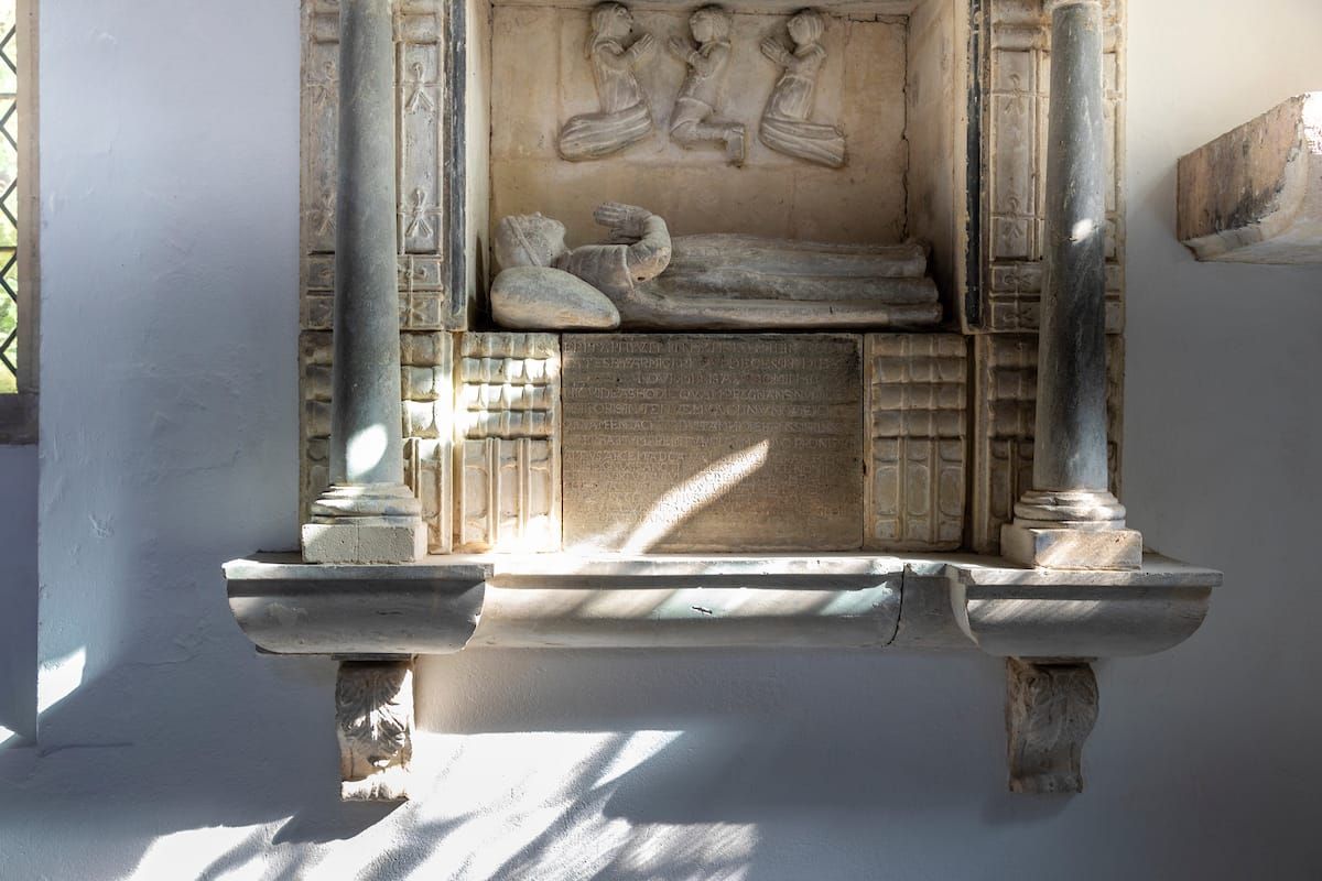 ✨ Treasure Hoard: Monument with effigy reclining on books, St. Mary, Hardmead