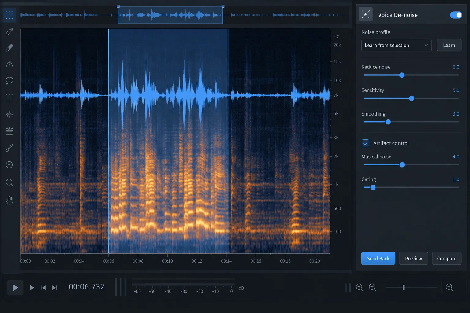 RX Audio Editor with a Cubase or Nuendo event repaired and Send Back ready.