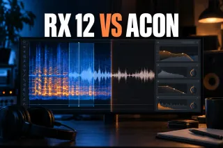 iZotope RX 12 and Acon Restoration Suite compared with the same damaged audio routed through two different restoration workflows.
