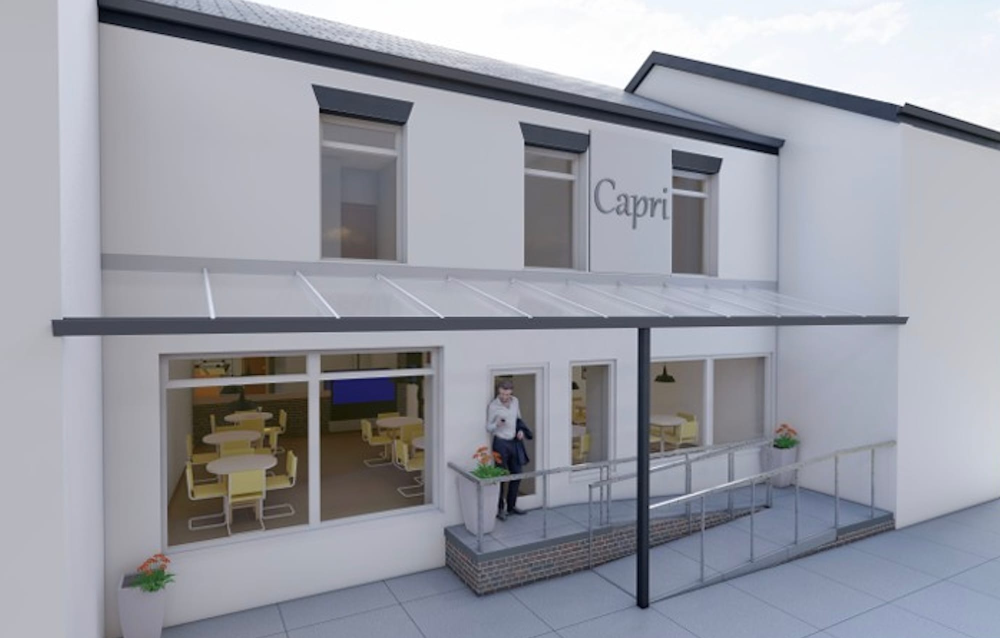 An artist impression of how the new Capri restaurant will look from the outside