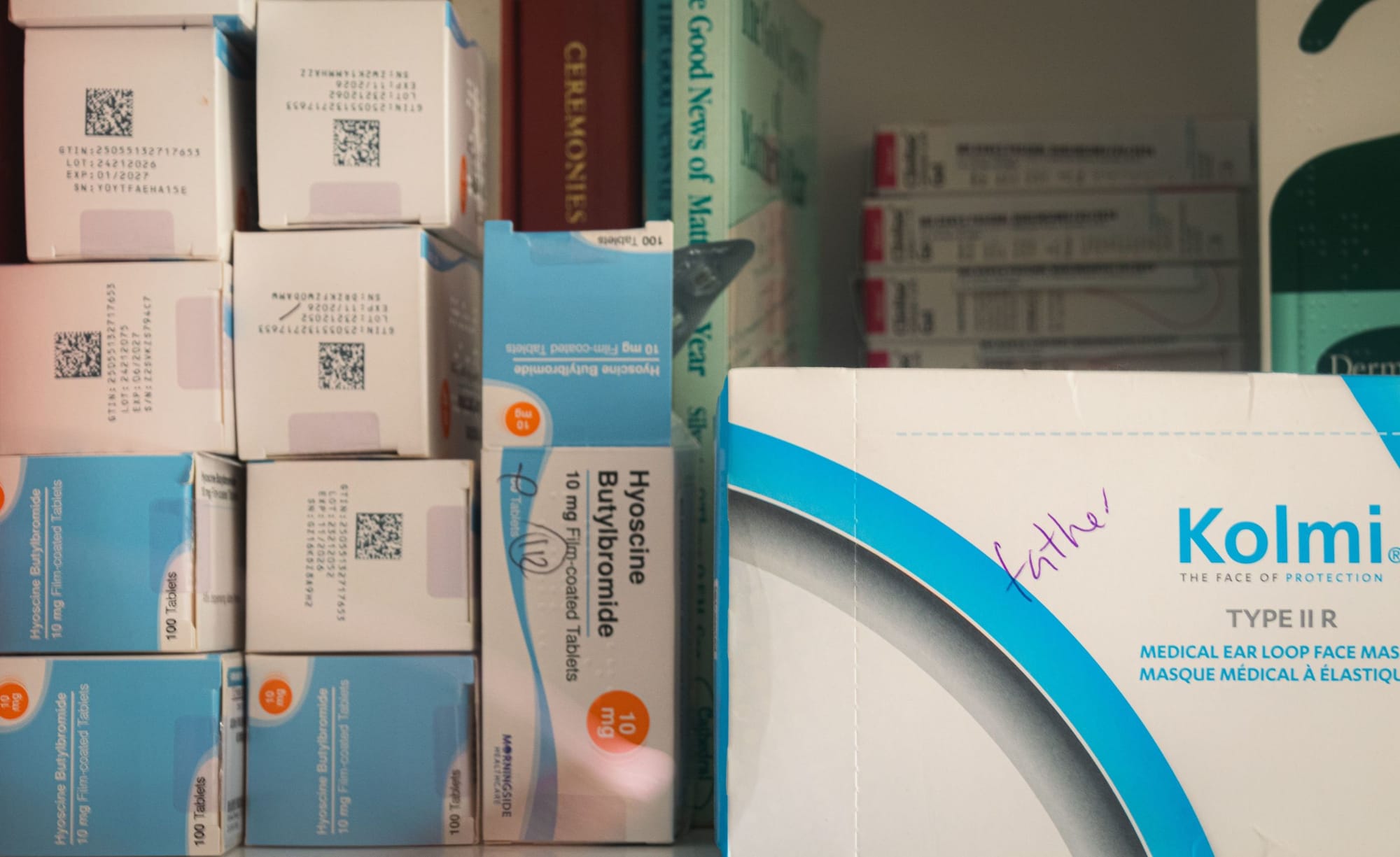 Some of the essential medications and care items Colette uses daily to look after her uncle.