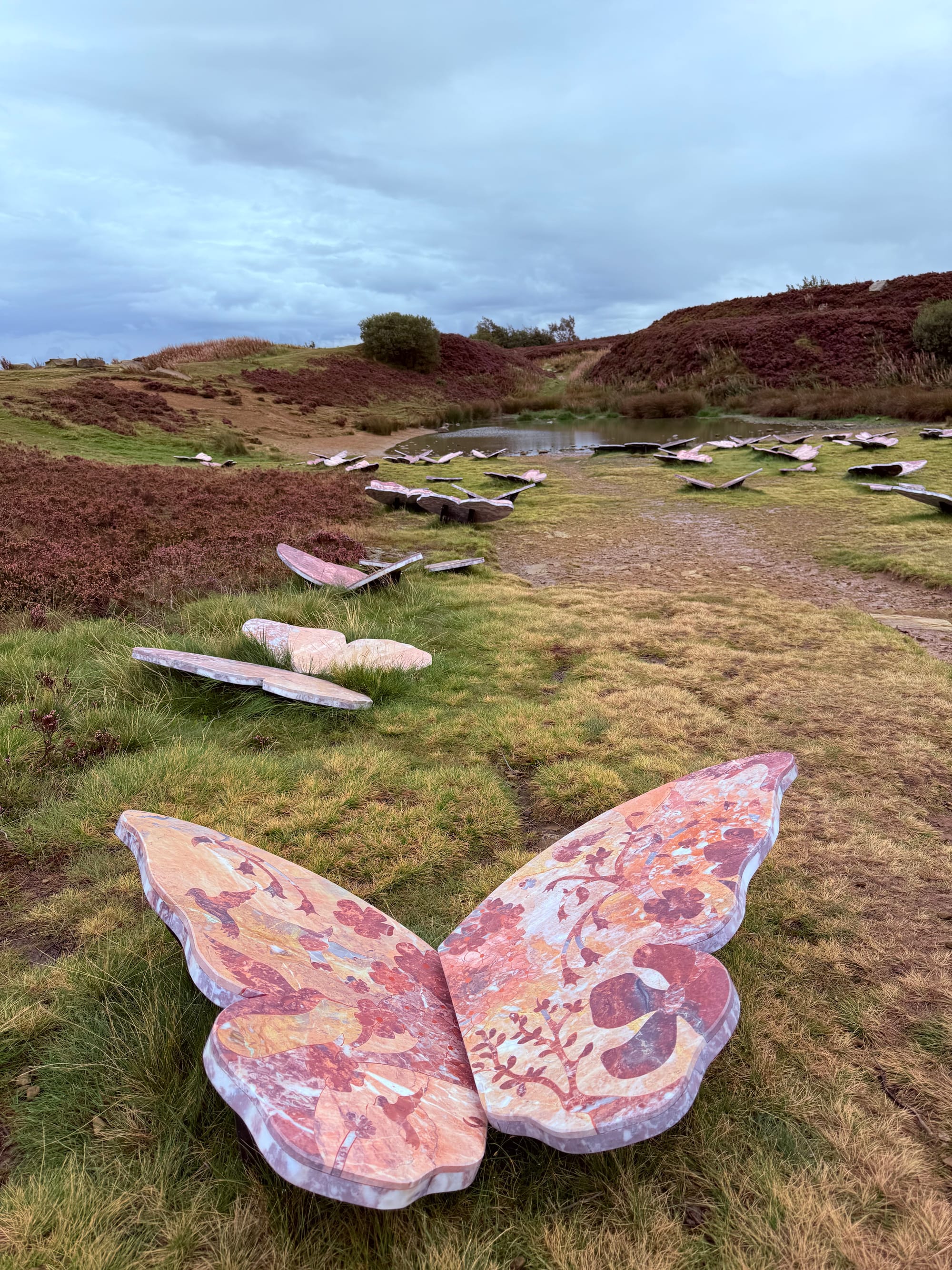 A hidden valley filled with 99 butterflies intricately carved from stone