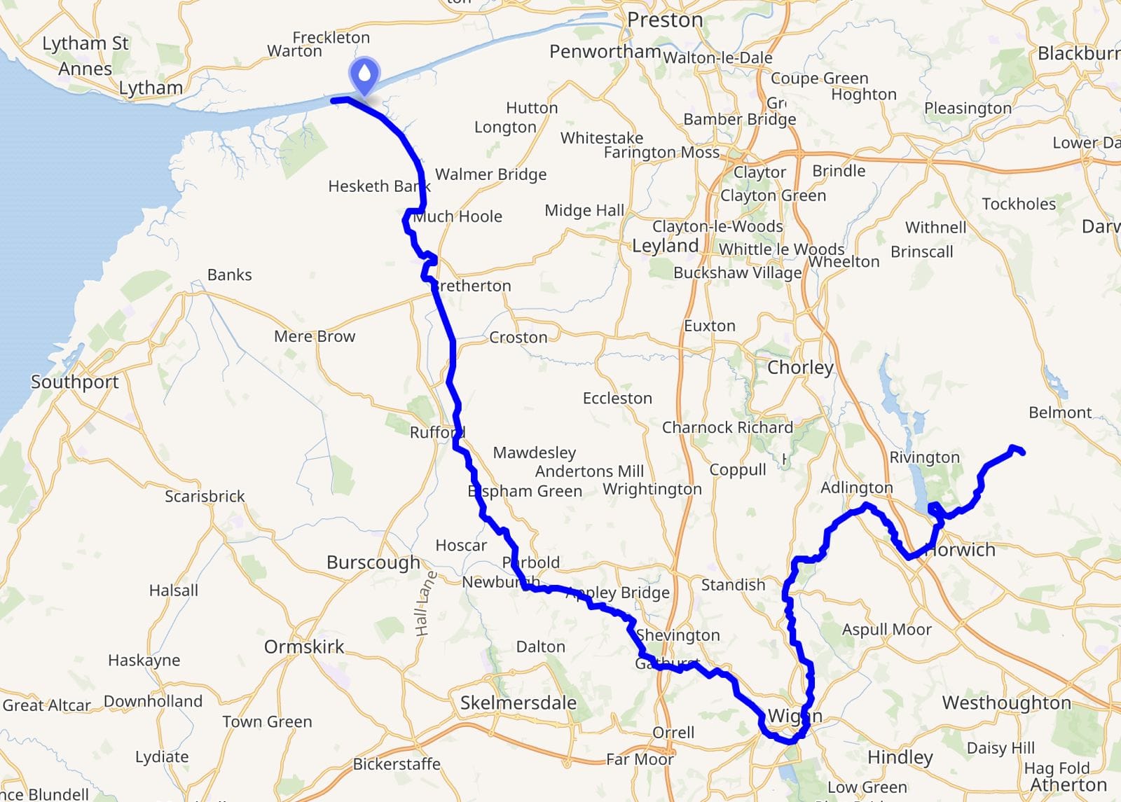 The path of the River Douglas
