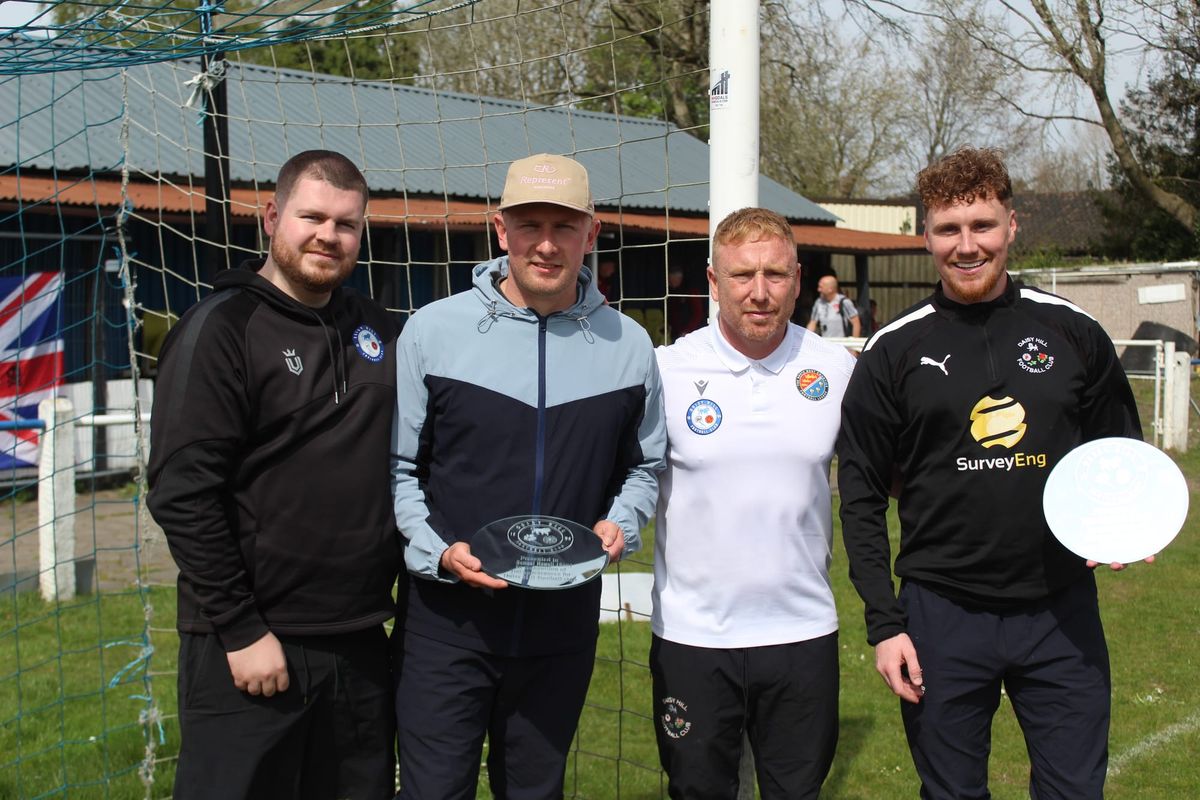 Pictured left to right are:  Daisy Hill Chairman Aaron Hunt, Sam Howell, Daisy Hill manager Lee Hill, and Dean Singleton.