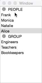 Demo: NSTableView with sections