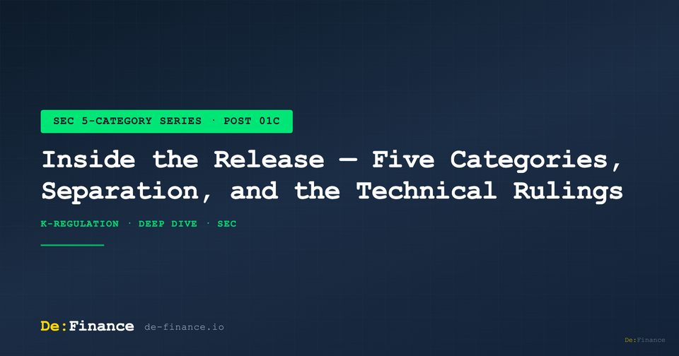 Inside the Release — Five Categories, Separation, and the Technical Rulings