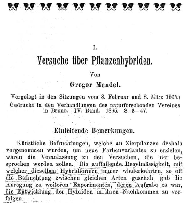 El artículo de Mendel.
