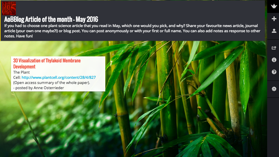 Así es como se ve un Padlet. El espacio parece limitado, ya que cambia con el tamaño de la ventana. 