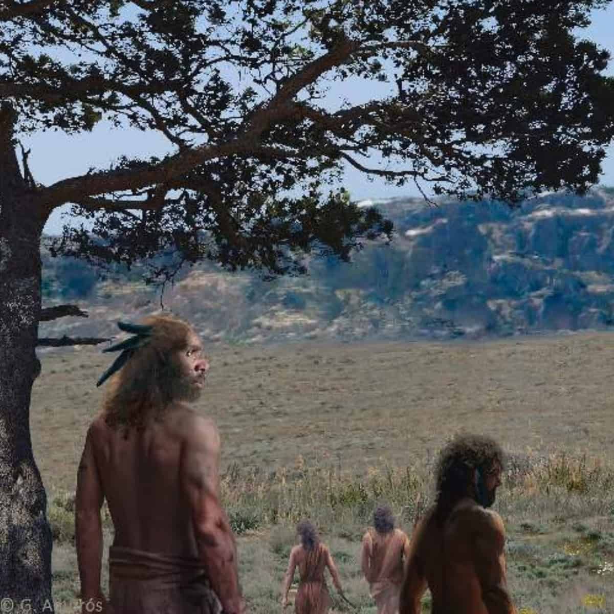 Neandertales en un paisaje florísticamente auténtico.