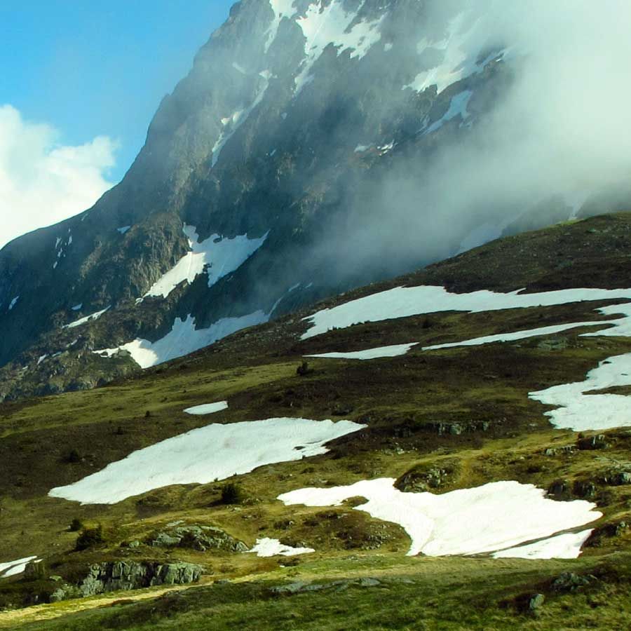 Snow cover in the Alps