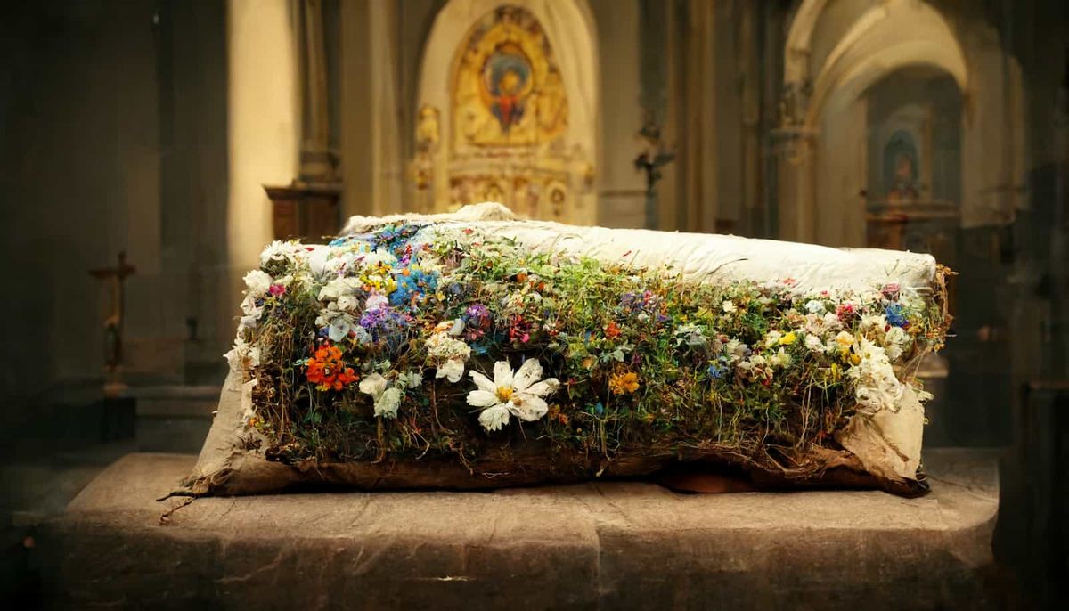 Restos de plantas em travesseiros de caixão traem crenças funerárias