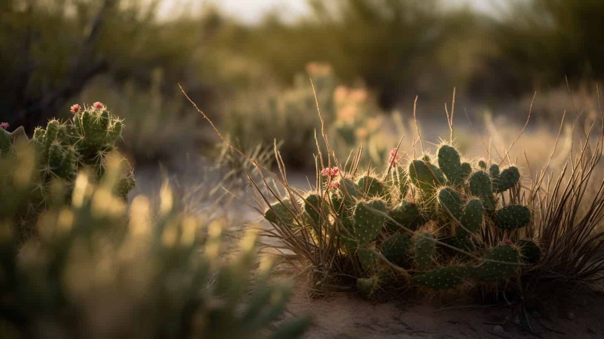 Una imagen generada por computadora de plantas en el desierto de Sonora.