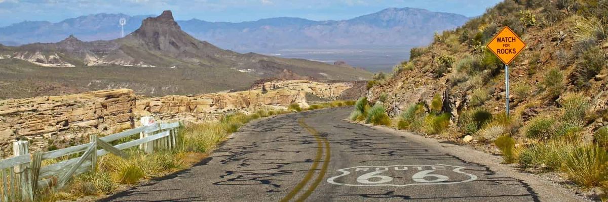 Vegetación arbustiva por la Ruta 66.