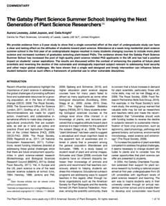 Inspiring the Next Generation of Plant Science Researchers