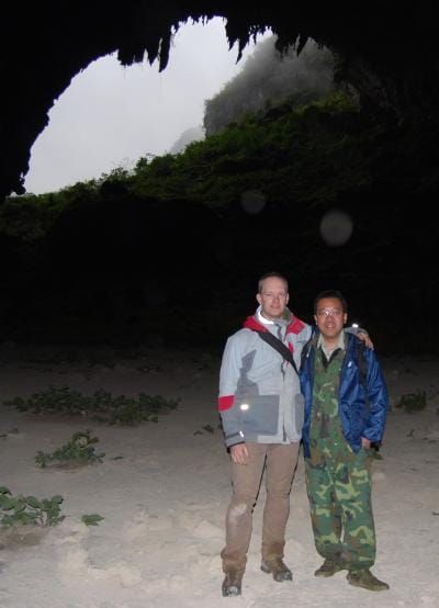 Two botanists in a cave.