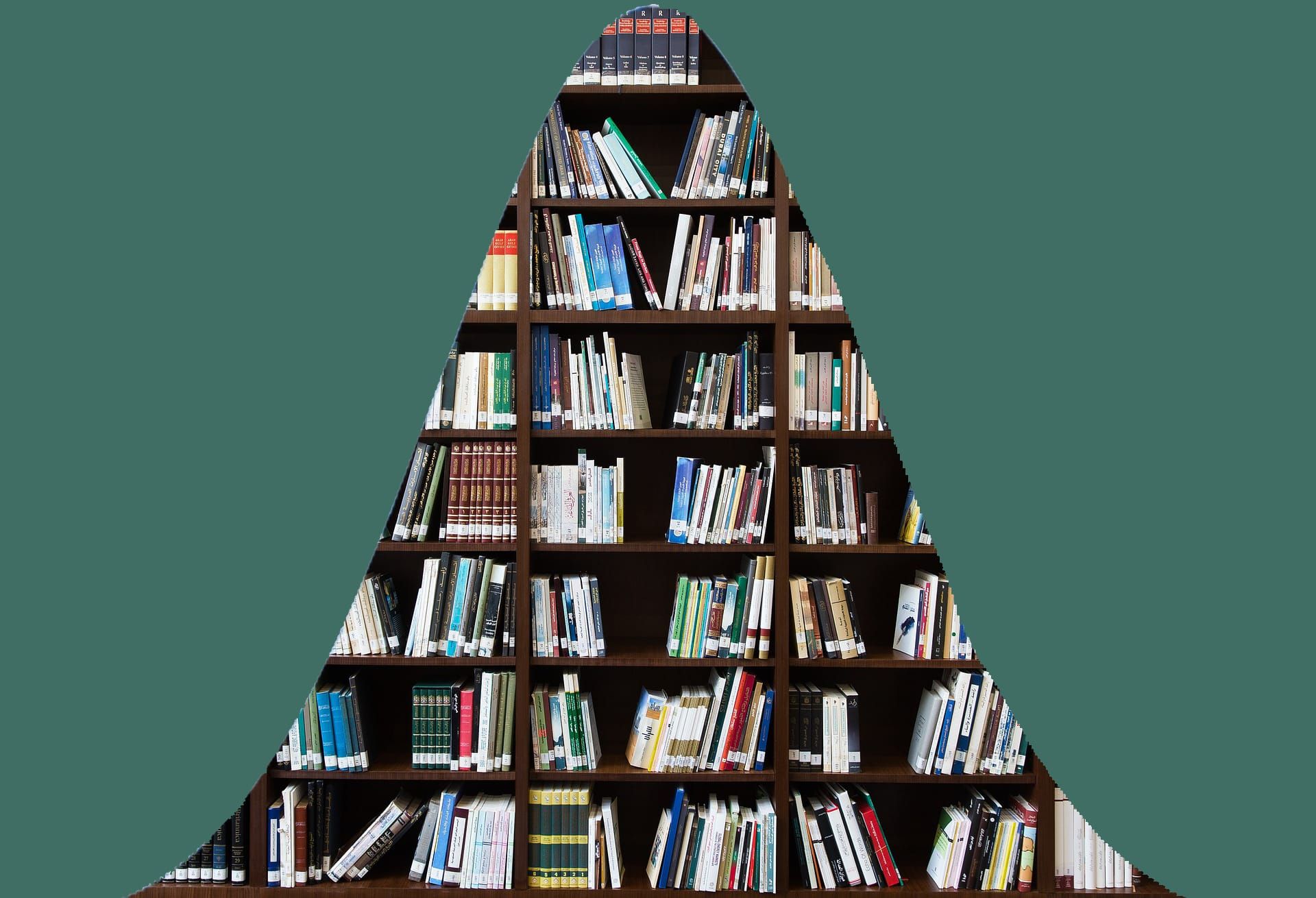 A normal distribution with area under the curve bookshelf