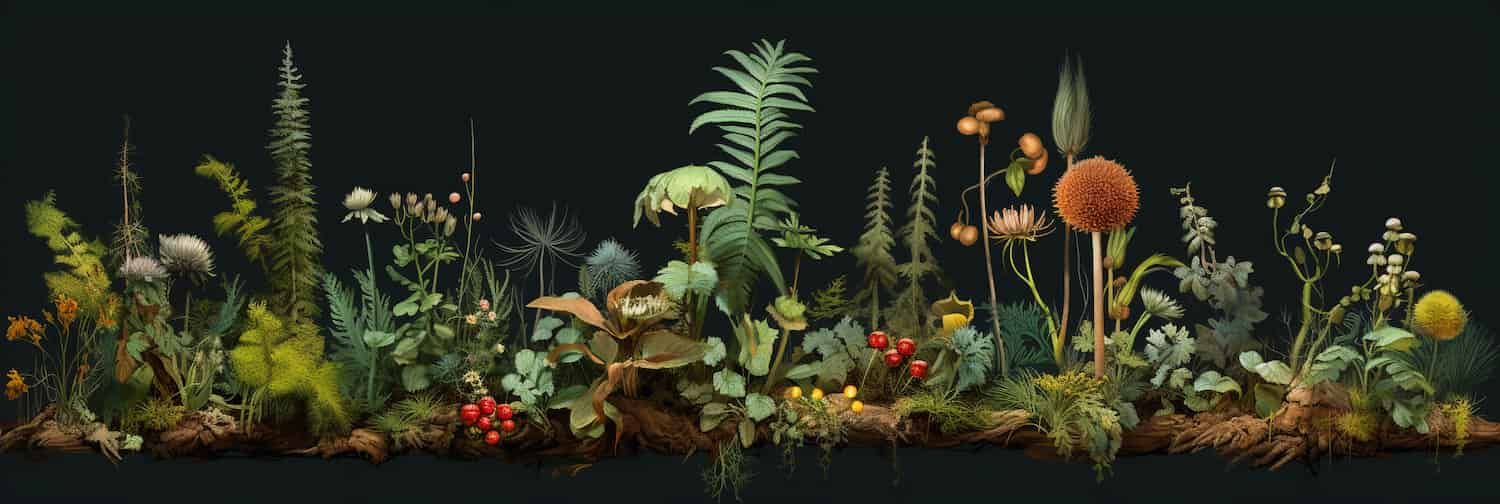 Digital plants evolving their computer-generated body parts.