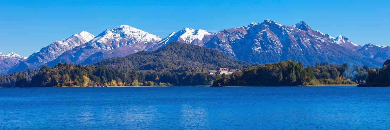 A view across Nahuel Huapi National Park to the mountains.