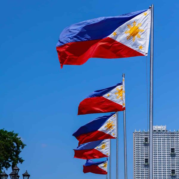 A row of Philippine flags.