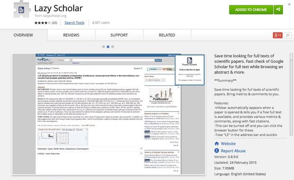 Lazy Scholar Extension Page