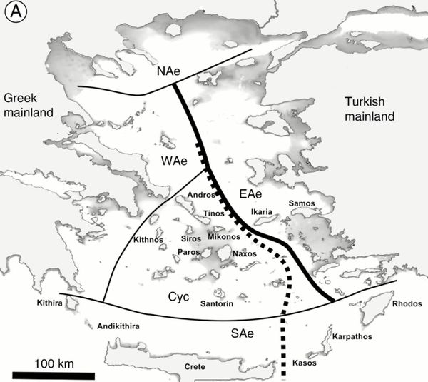 Floristic sub-division of the Aegean region