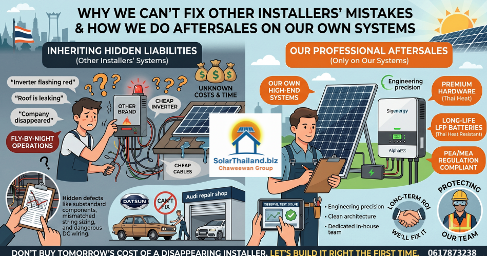 Why we cant fix other installers’ mistakes and how we do aftersales on our own systems