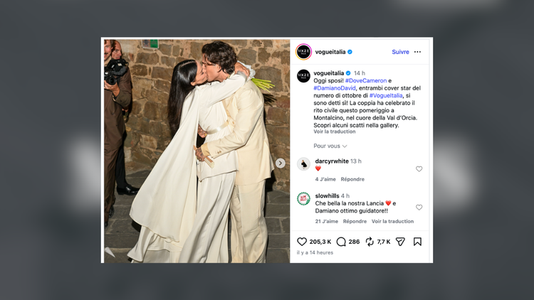 Damiano David e Dove Cameron si sono sposati: nozze da sogno in Toscana