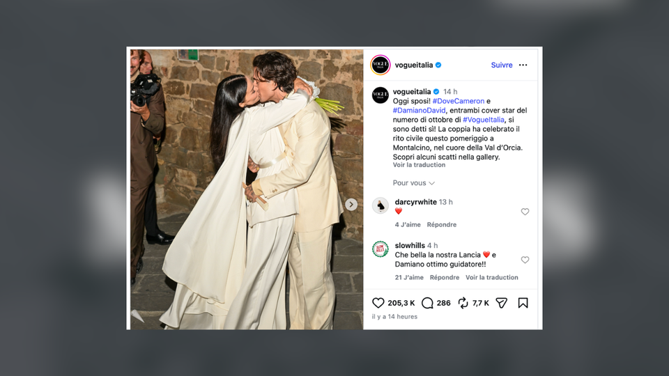 Damiano David e Dove Cameron si sono sposati: nozze da sogno in Toscana