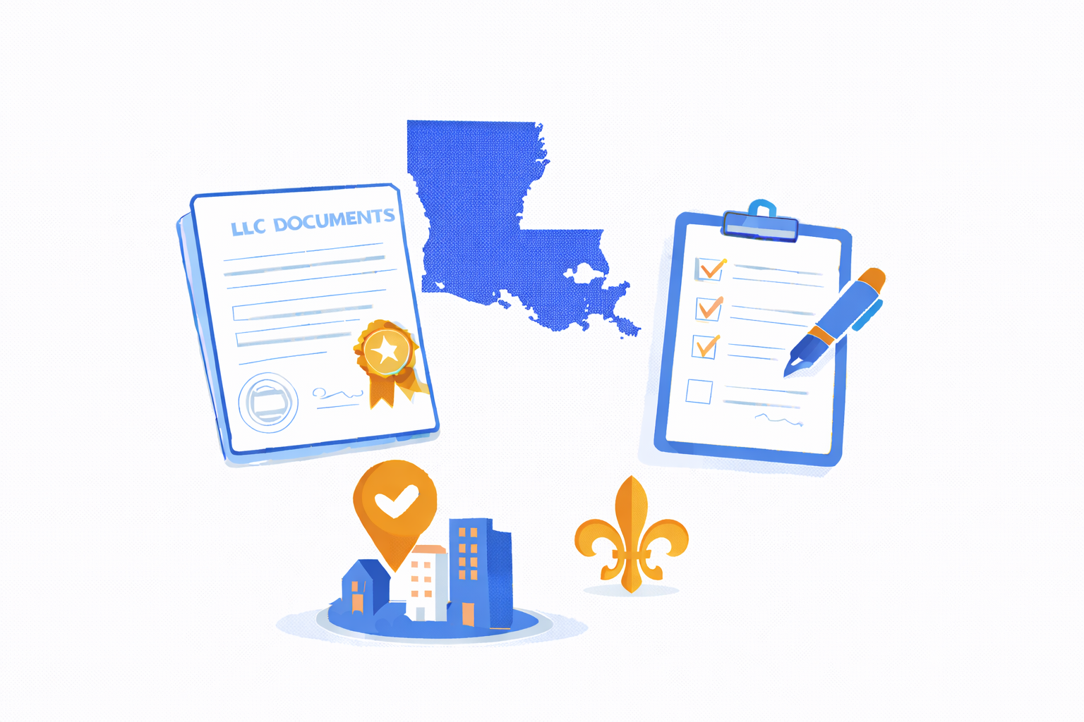 The formation of Louisiana LLC is illustrated below