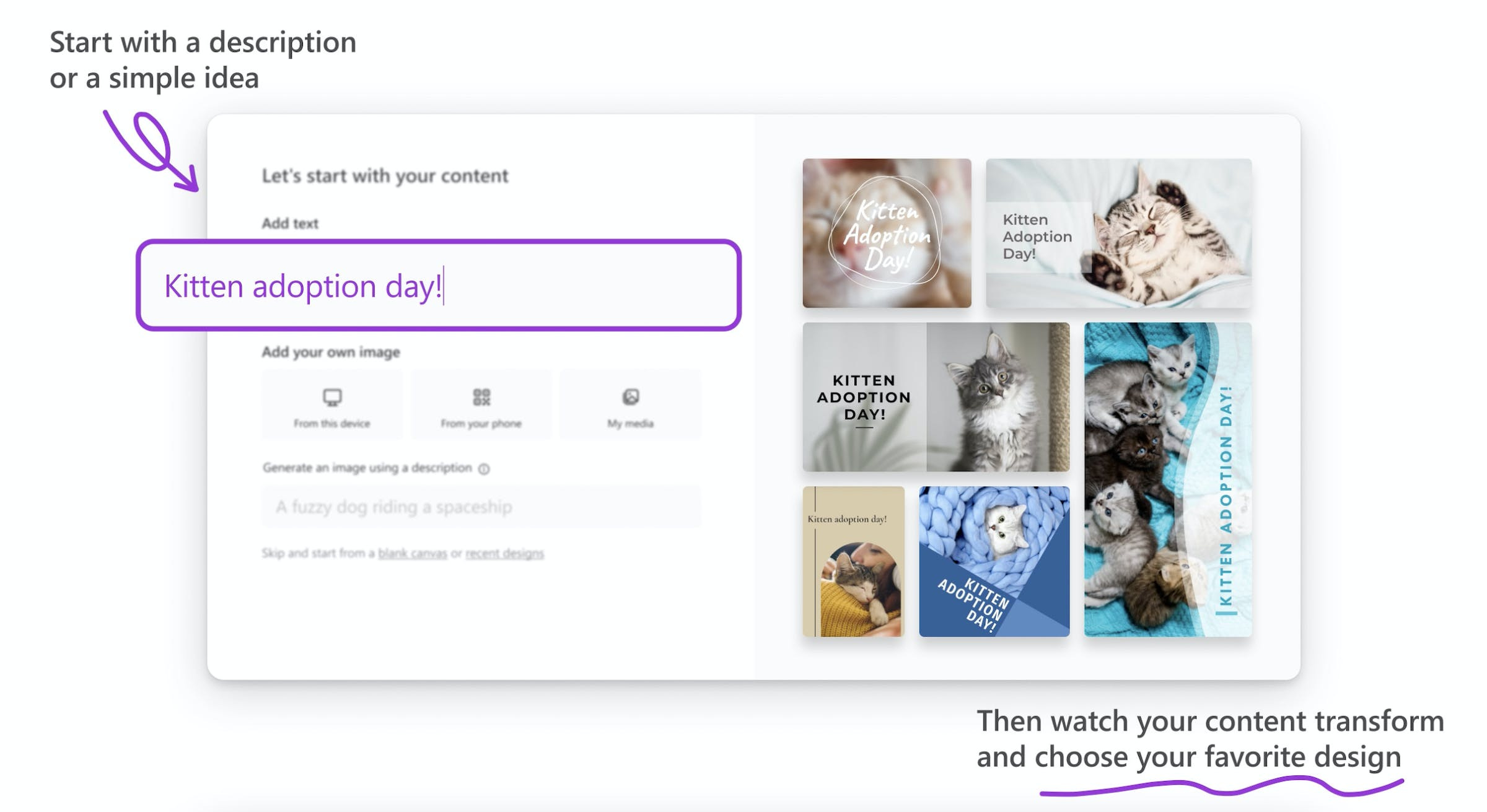 Microsoft says the Designer app can be used to quickly iterate on design ideas and layouts.