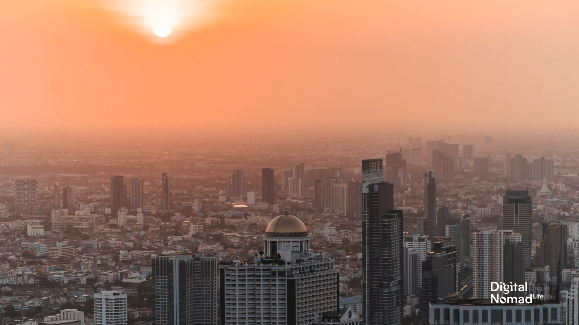The city view from Mahanakhon Skywalk