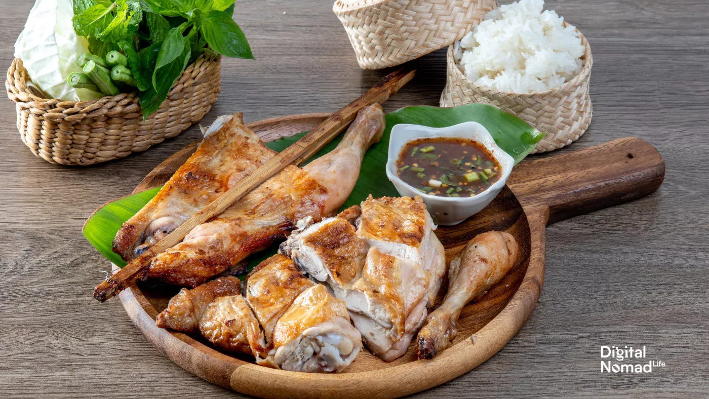 Gai Yang (Grilled chicken) dish