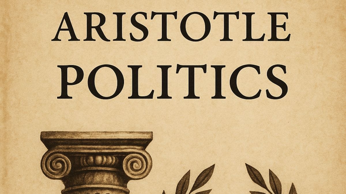 Politics by Aristotle conceptual book cover