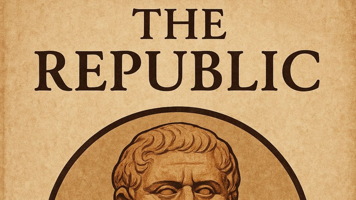 The Republic by Plato conceptual book cover