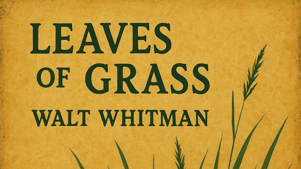 Leaves of Grass by Walt Whitman conceptual book cover