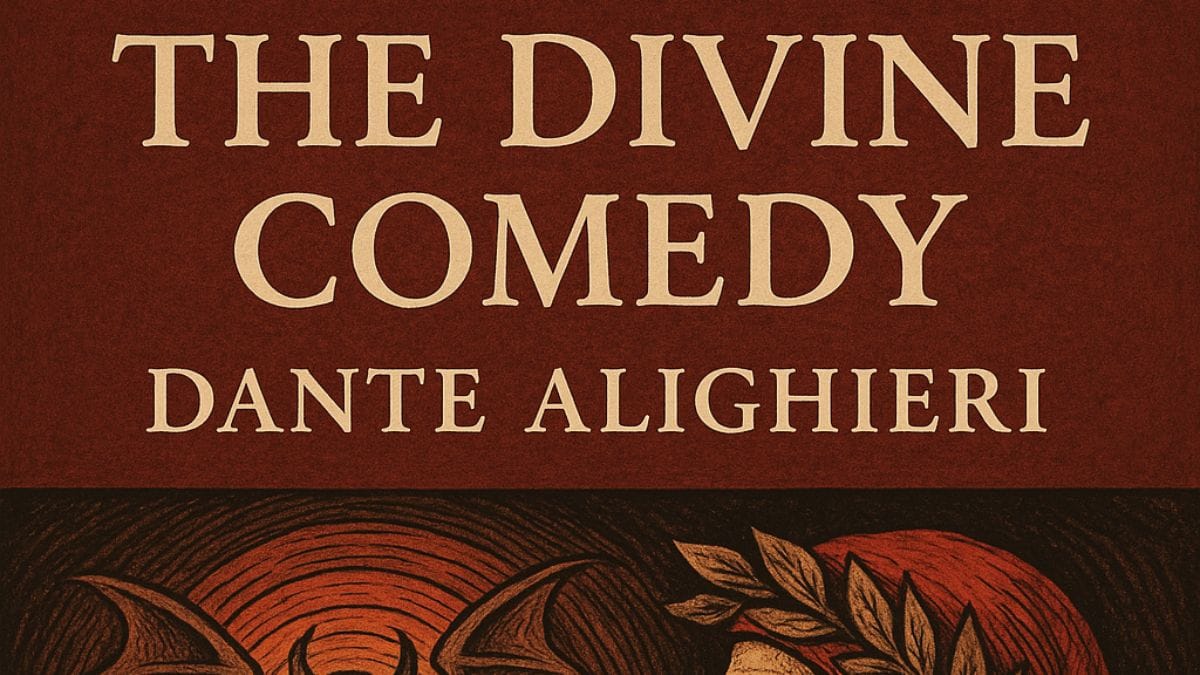 The Divine Comedy by Dante Alighieri conceptual book cover