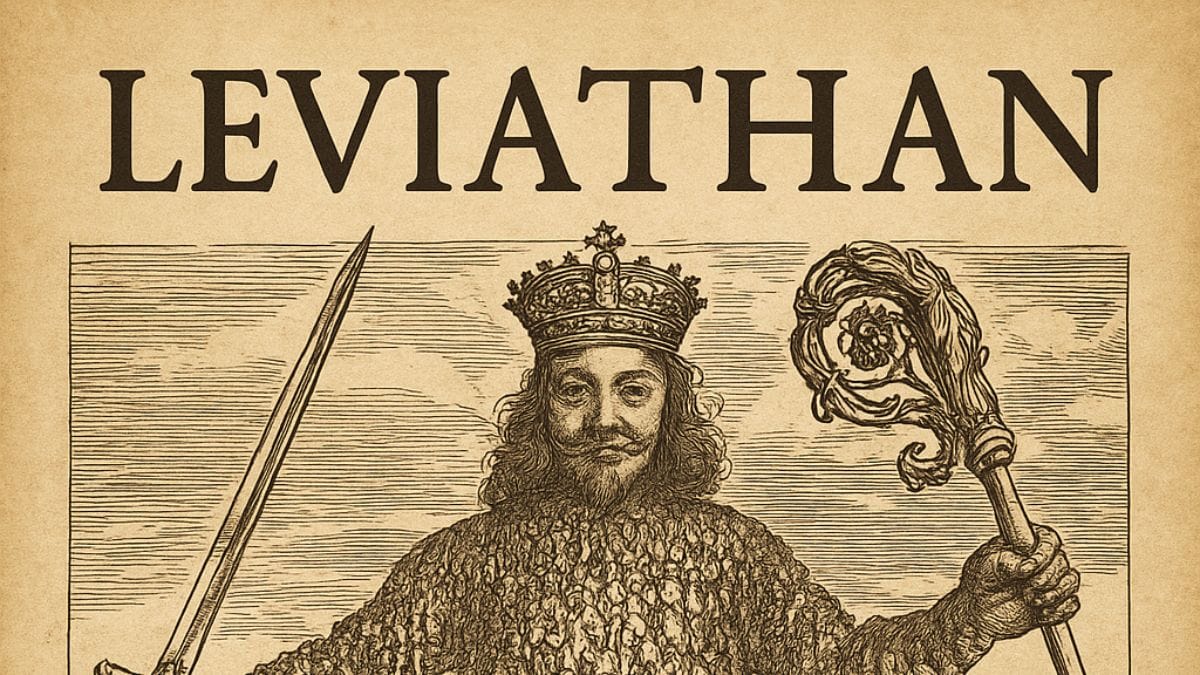 Leviathan by Thomas Hobbes conceptual book cover