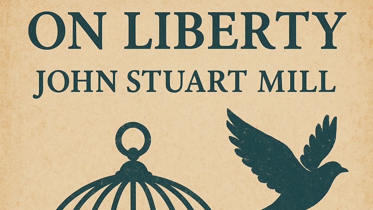 On Liberty by John Stuart Mill conceptual book cover